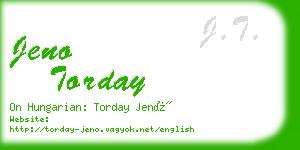 jeno torday business card